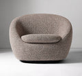 Taupe Sculptural Curved Accent Chair