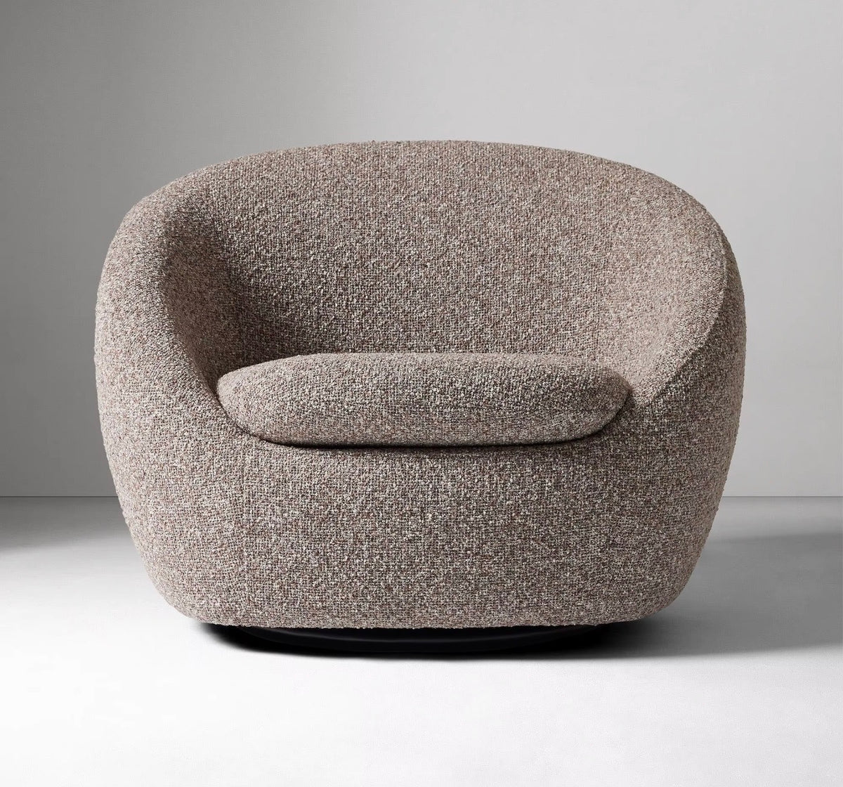 Taupe Sculptural Curved Accent Chair