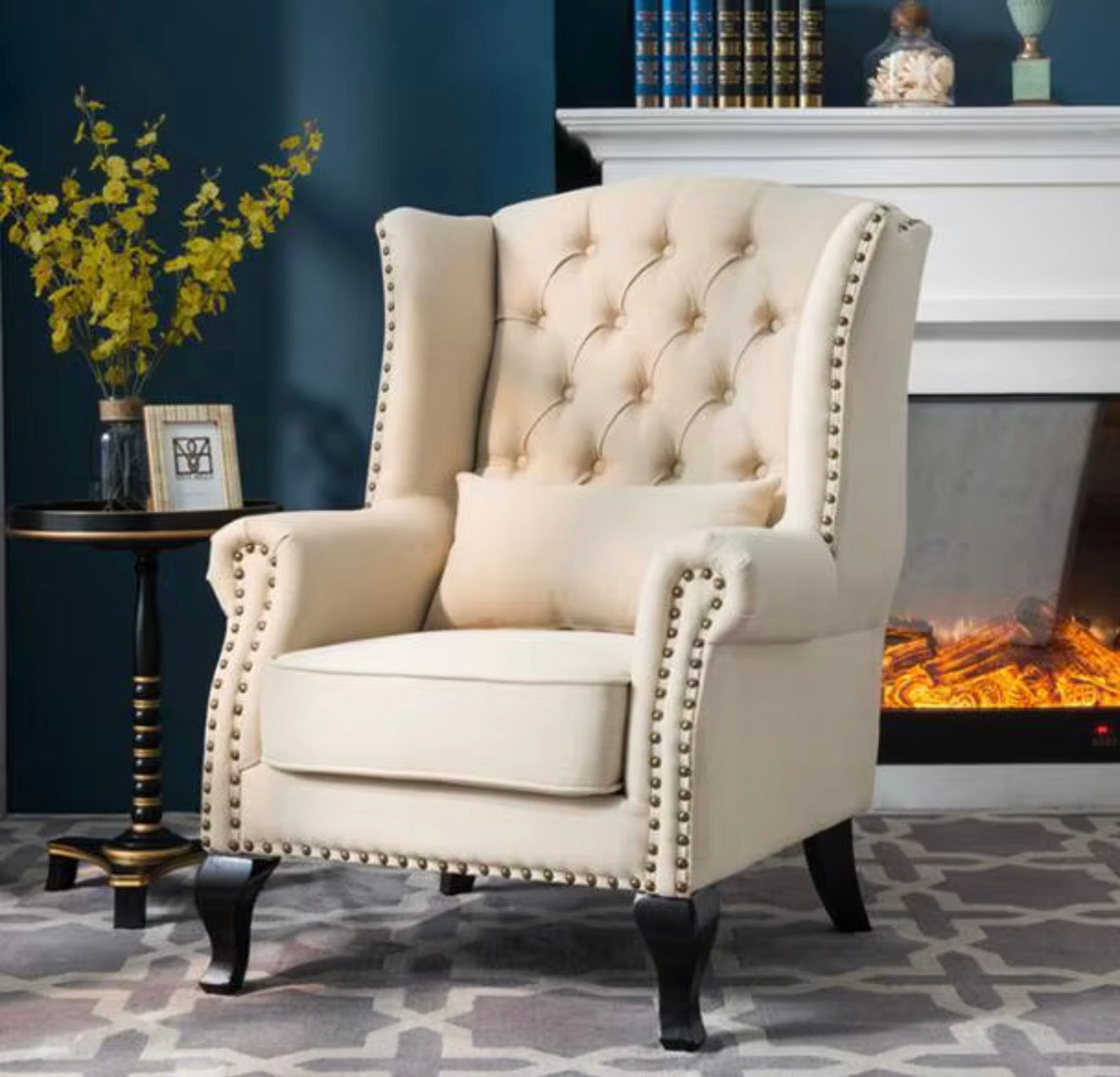 Luxury Tufted Wingback Armchair