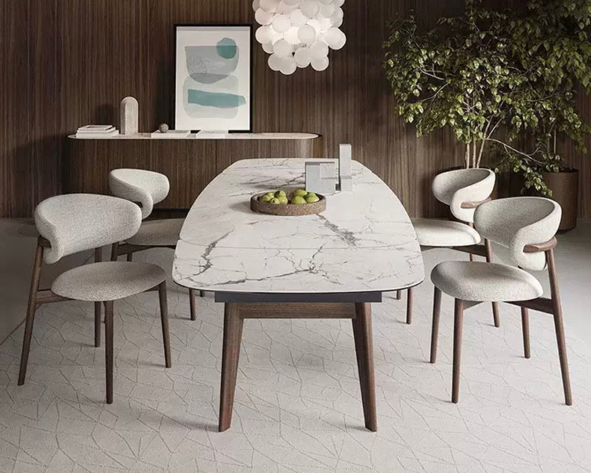 Luna Curved Upholstered Dining Chair