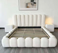 Luxe Scalloped Bouclé Bed Frame