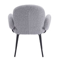 Luxe Light Grey Curved Bouclé Accent Chair