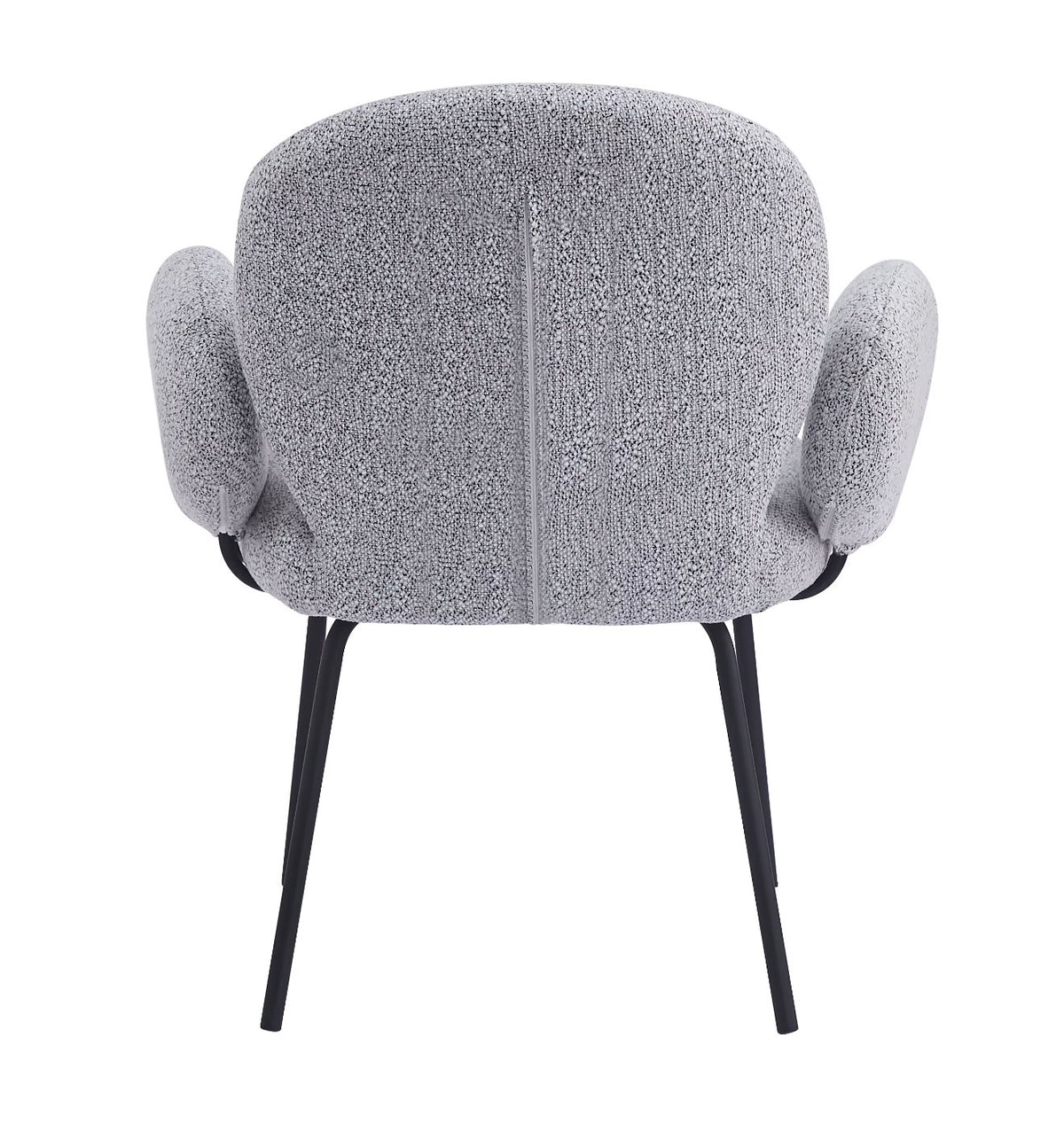 Luxe Light Grey Curved Bouclé Accent Chair