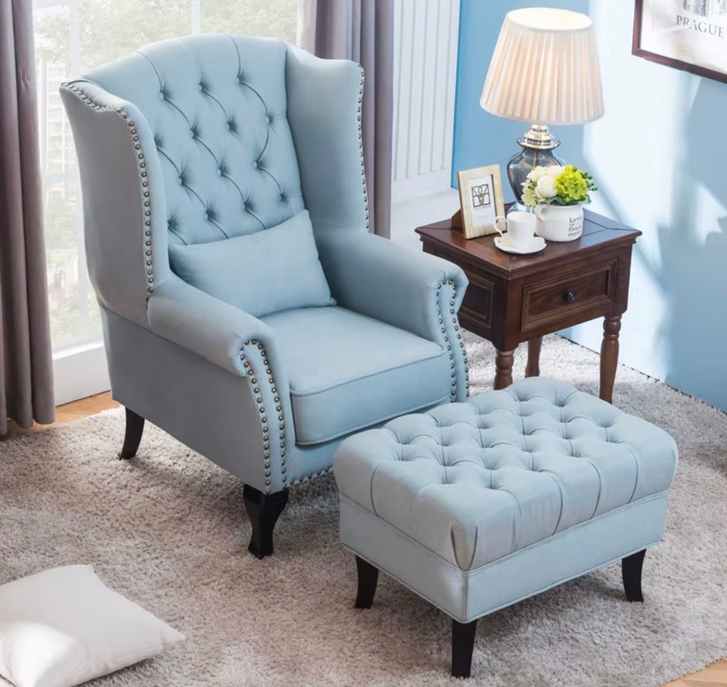 Luxury Tufted Wingback Armchair