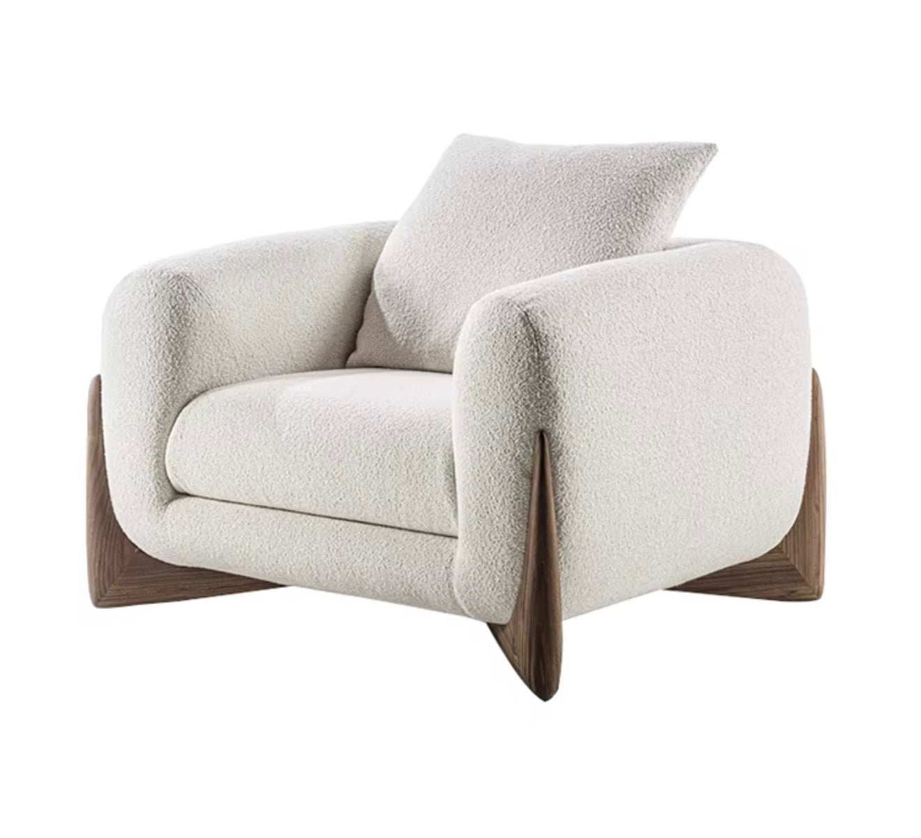 Italian Minimalist Solid Wood Lounge Chair