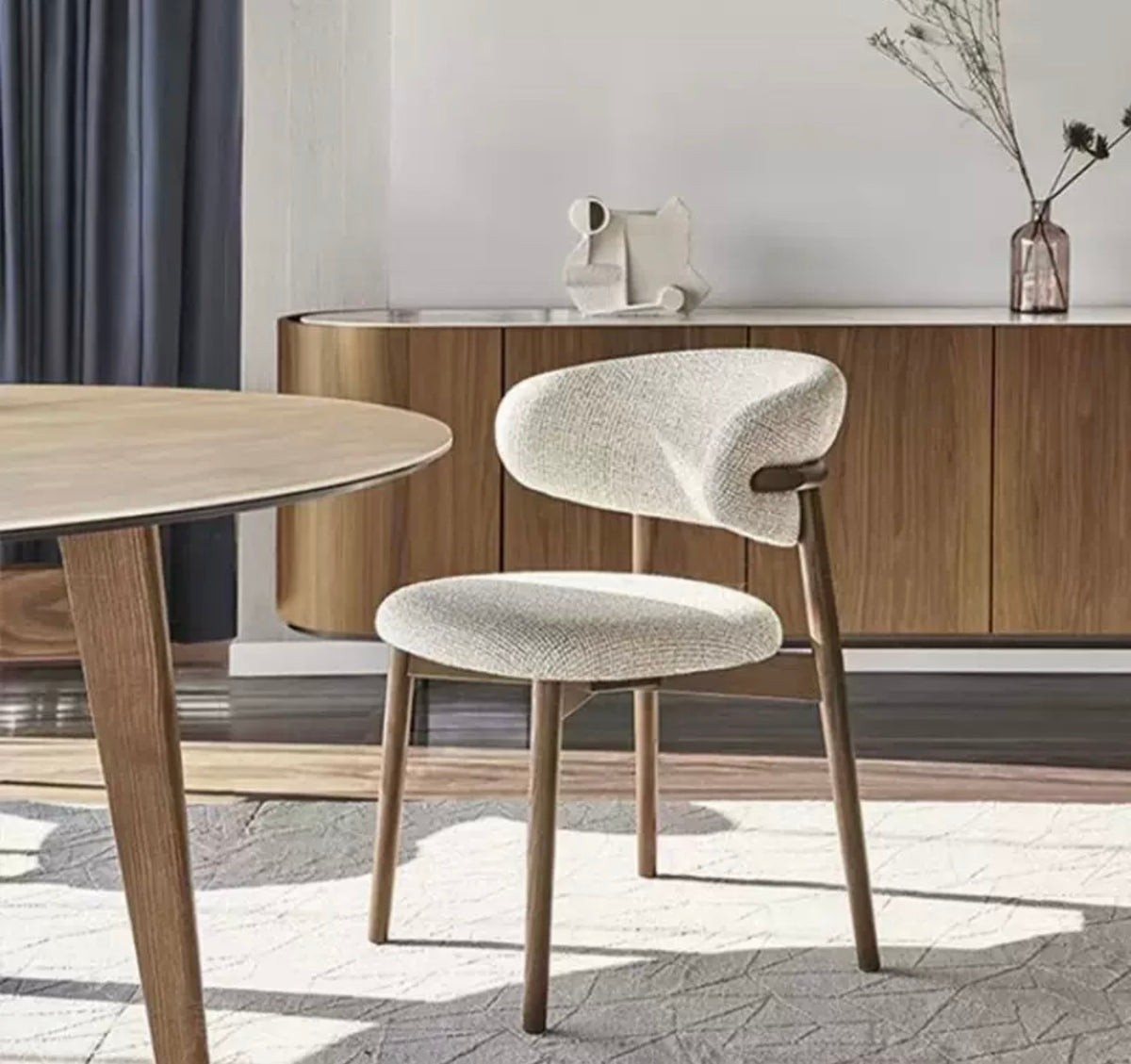 Luna Curved Upholstered Dining Chair