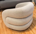 Sculptural Curved Accent Chair – Bouclé Upholstered