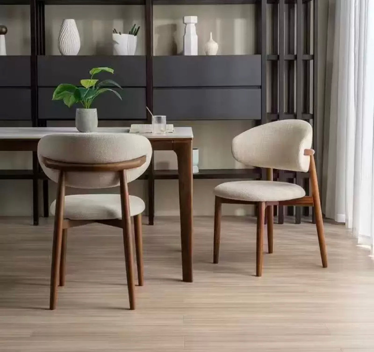 Luna Curved Upholstered Dining Chair
