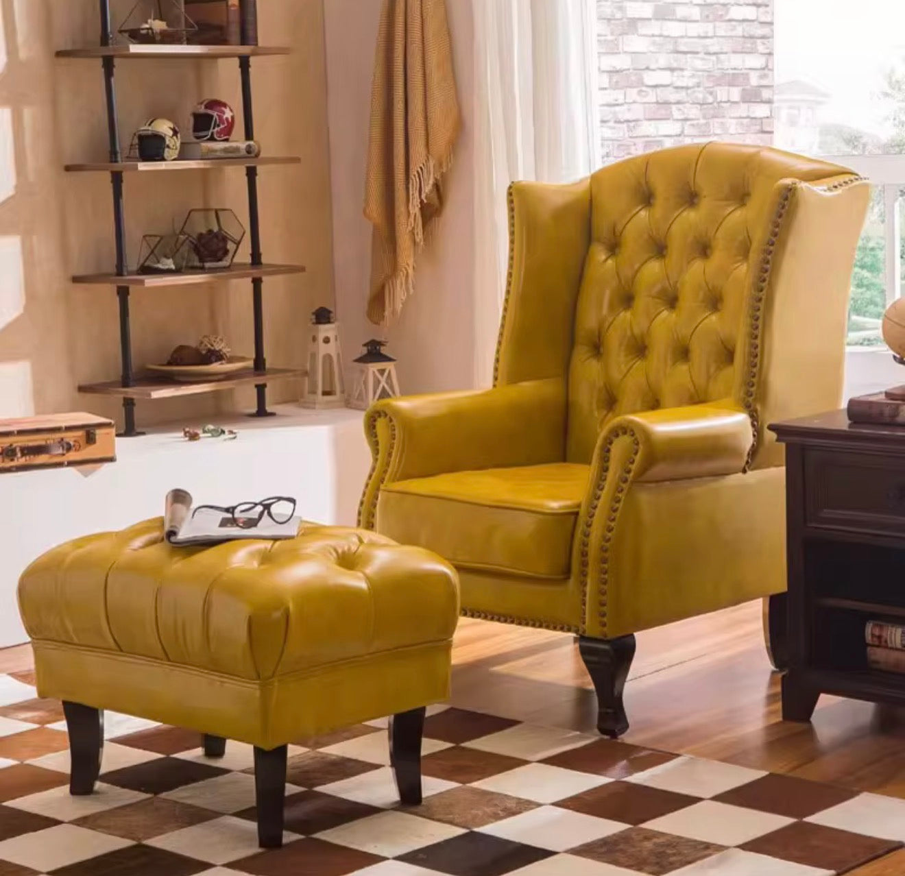 Luxury Tufted Wingback Armchair