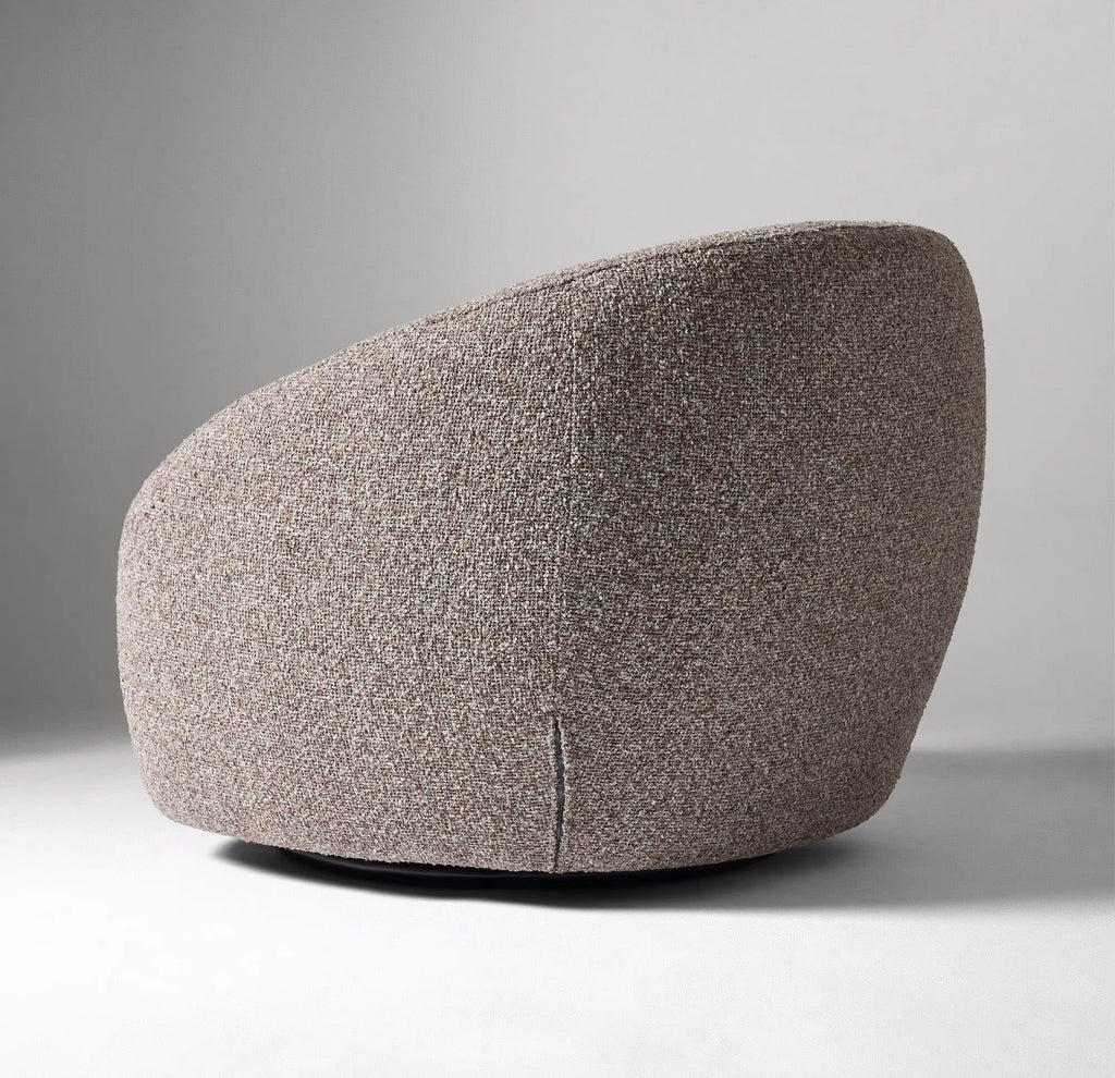 Taupe Sculptural Curved Accent Chair