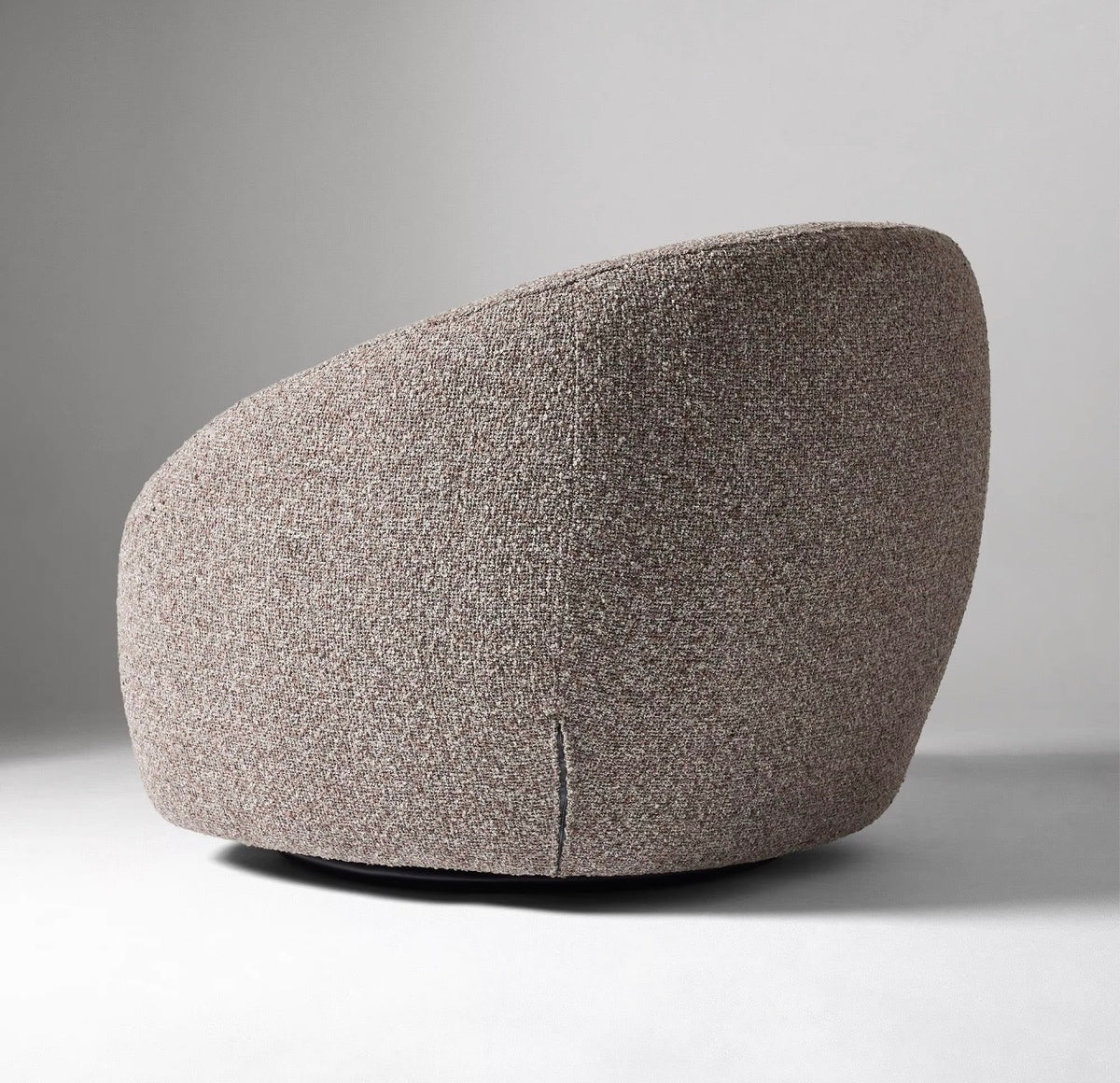 Taupe Sculptural Curved Accent Chair