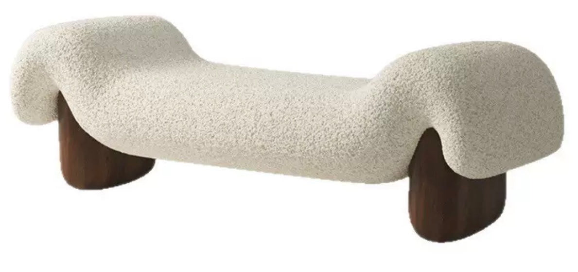 Bouclé Statement Bench