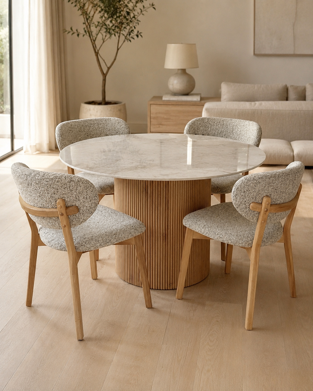Round Fluted Dining Table